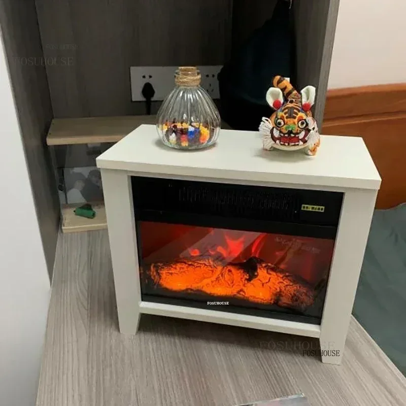 Nordic Electric Fireplaces Heater Household Decorative Fake Fireplace Stove Portable Office Desktop Small Electric HeaterN
