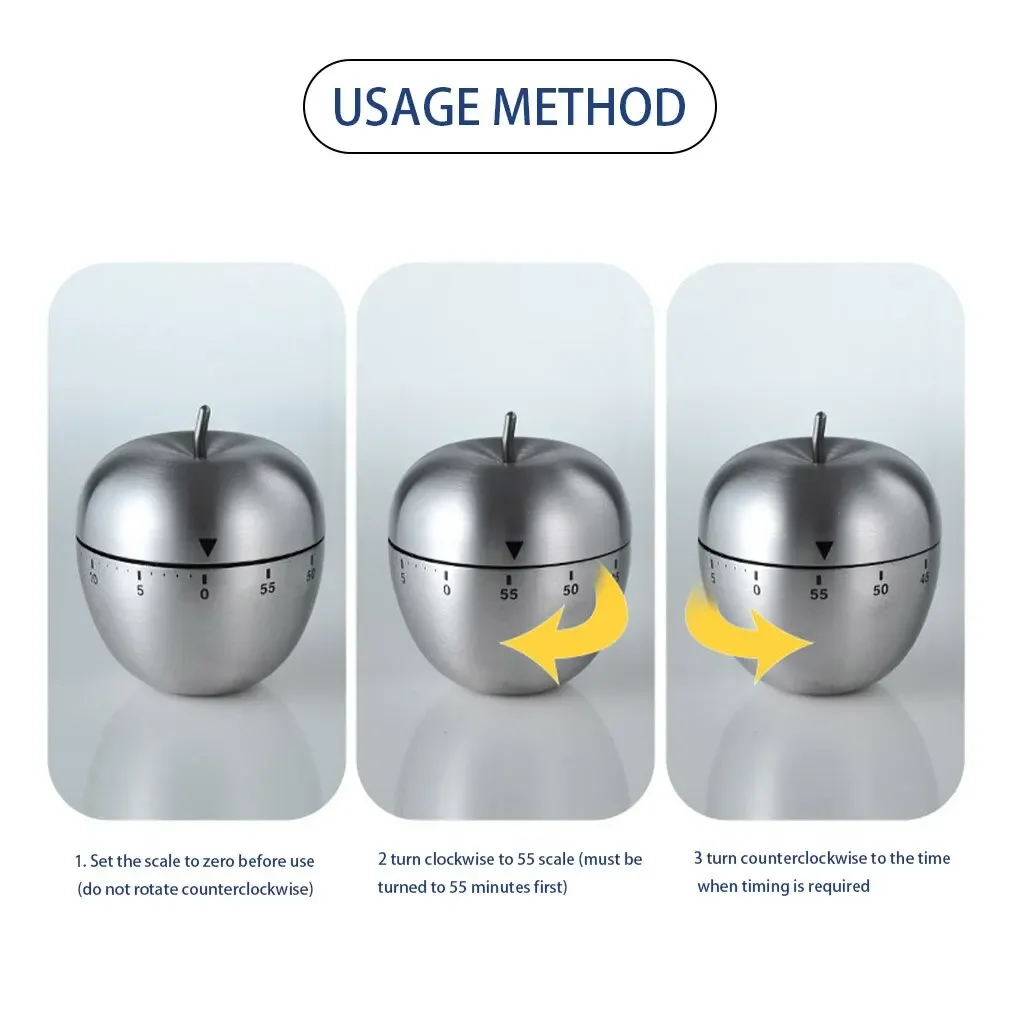 1pc Creative Kitchen Timer Egg Cooking Tools Mechanical Alarm Time Clock 60 Minutes Student Timing Baking Cooking Reminder