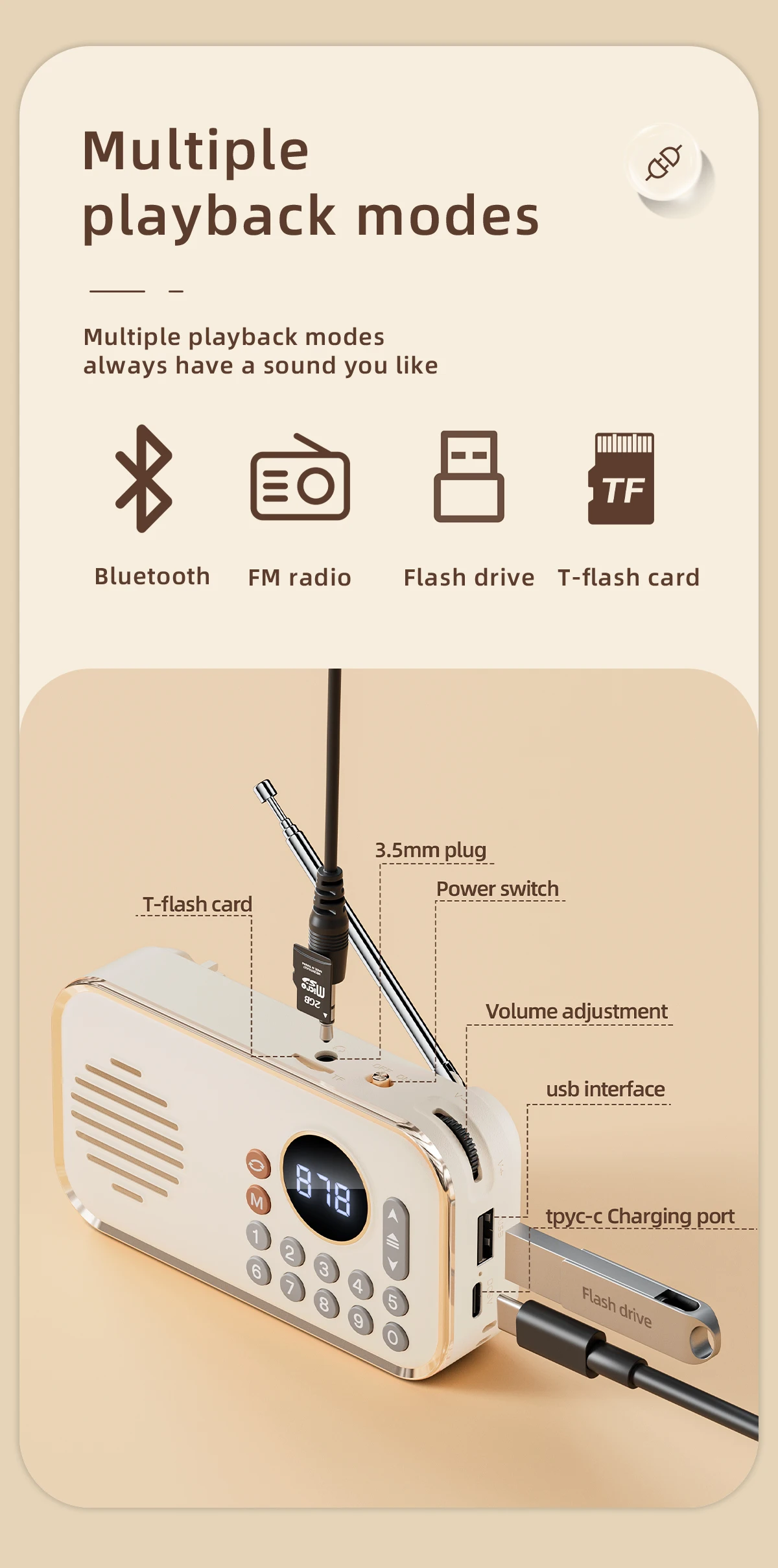 P35 China Manafature FM Radio Speaker With TF card music radio