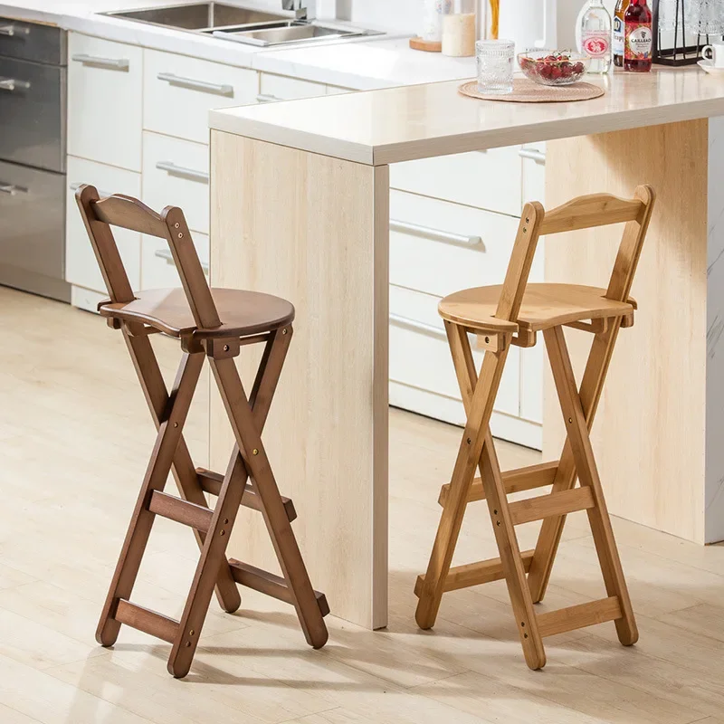 

Folding Stool Home Space-saving Mazar Stool Sturdy and Convenient High Stool Simple Backrest Chair Bench