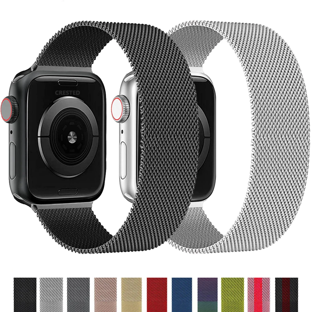 

Strap For Apple watch band 45 mm 41mm 44mm 40mm 38mm 42mm 44 45 mm Magnetic Loop Metal correa bracelet iWatch 3 4 5 6 se 7 band