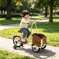 Vente de liquidation : Tricycle pour enfants avec panier, vélo à trois roues réglable pour enfants avec roues de sécurité pour les jeux en plein air et les courses 2