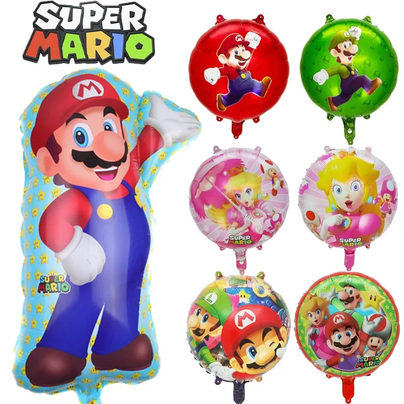Super Mario Bros Decorazione Per Feste Di Compleanno Vendita Palloncini Foil Anime Figure Mario Luigi Cartoon Kids Party Forniture Di Halloween Nuovo