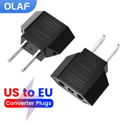 Universal US to EU Power Adapter Travel Converter Plug (5PCS Black)