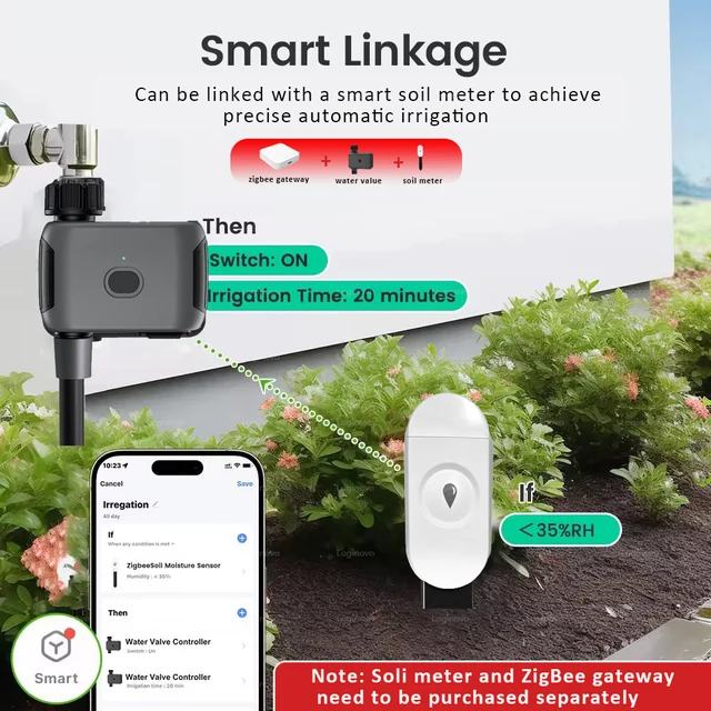 Tuya WIFI Garden Watering Timer Automatic Sprinkle Water Timer Valve Smart Home Automation Irrigation System For Alexa Google 6