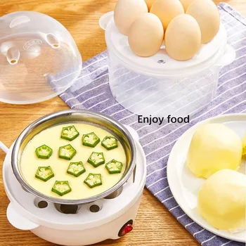 Multifunctional Egg Boiler Electric Egg Steamer Cooking Breakfast Machine Double Layers Egg Cooker Mini Steamer Poacher Kitchen 5