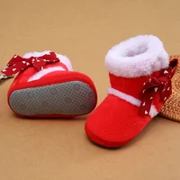 Newborn Baby Girl Plush Snow Booties Keep Warm Shoes Non-Slip Sneaker Walking Soft-Soled Breathable Comfortable First Walkers 6