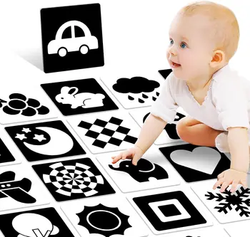 Baby Visual Stimulation Cards Montessori High Contrast Flash Card Infant Visual Early Education Learning Toys For Newborn Gifts 1