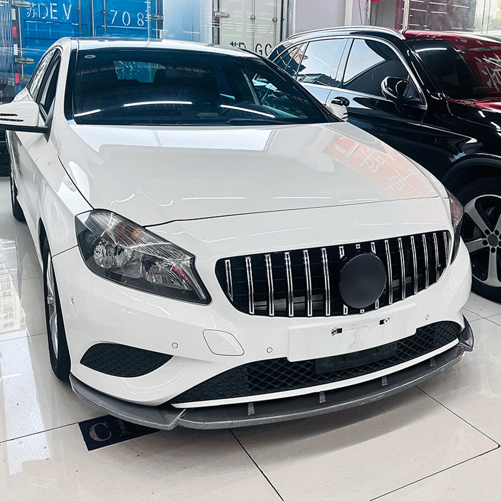 메르세데스-벤츠 A 클래스 W176 A180 A200 A250 2013-2015 표준 모델용 프론트 범퍼 스포일러 립 로워 에어댐 블레이드 스플리터