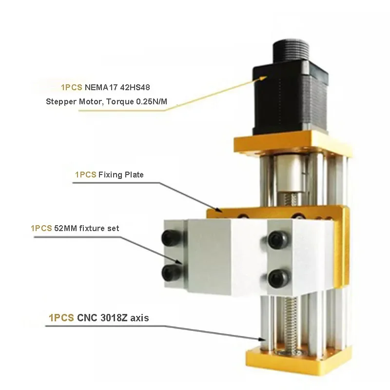 Z ekseni CNC 3018 Plus Modülü, Alüminyum Kayar Zaxis Şaftı, 52mm