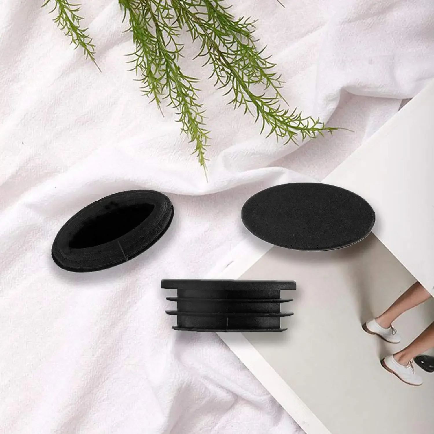 Oval Chair End Caps 50/100pcs Tubing Plug Cap Furniture Oval Pads Silicone Chair Leg Cap For Desk Protector Leveling Feet System