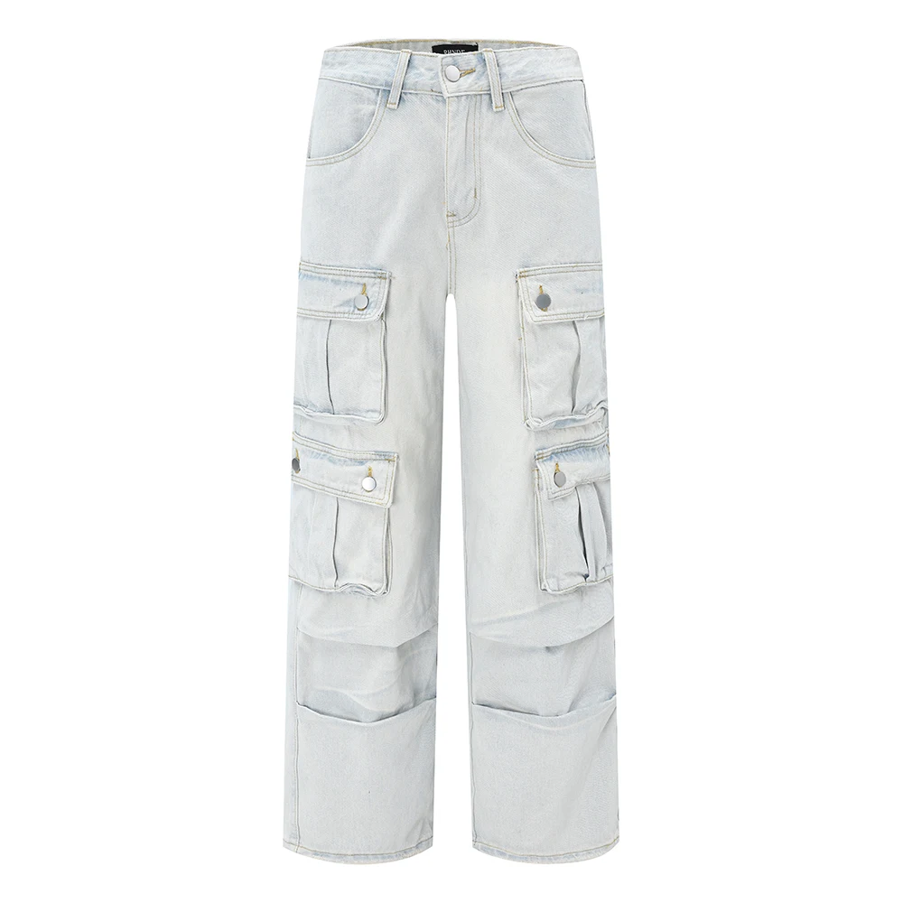 RHNDE Multi-pocket Washed Cargo Jeans Hip Hop Y2k Men’s Jeans 5