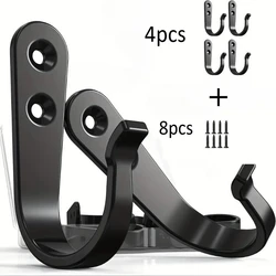 Heavy - Duty Iron Wall - Mounted Coat Hooks - Set of 24, Anti - Rust Finish (4 hooks   8 screws)