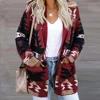 Plus Size Women's Autumn and Winter Loose Halloween Sweater Christmas Section Printed Knitted Cardigan