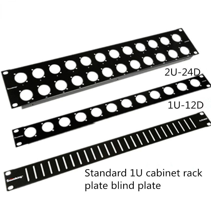 Pannello Rack In Metallo 24 Canali 1U 2U Cabinet Blind Board Audio-Video19 Pollici Audio-Video Standard 1U 12D-Series Pannelli Rack Perforati