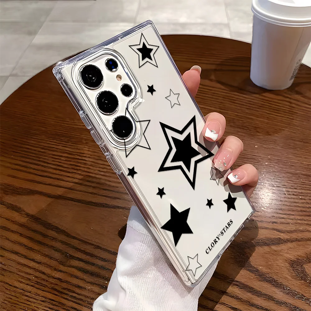 INS Star Transparent Silicone Shockproof Phone Case Cover
