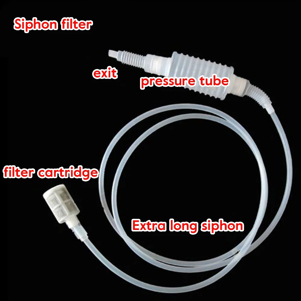 2M Manual Beer Making Tool for Wine Kitchen Fermentation Brewing Siphon Hose Plastic Knead Siphon Filter Brewing Valve Homebrew
