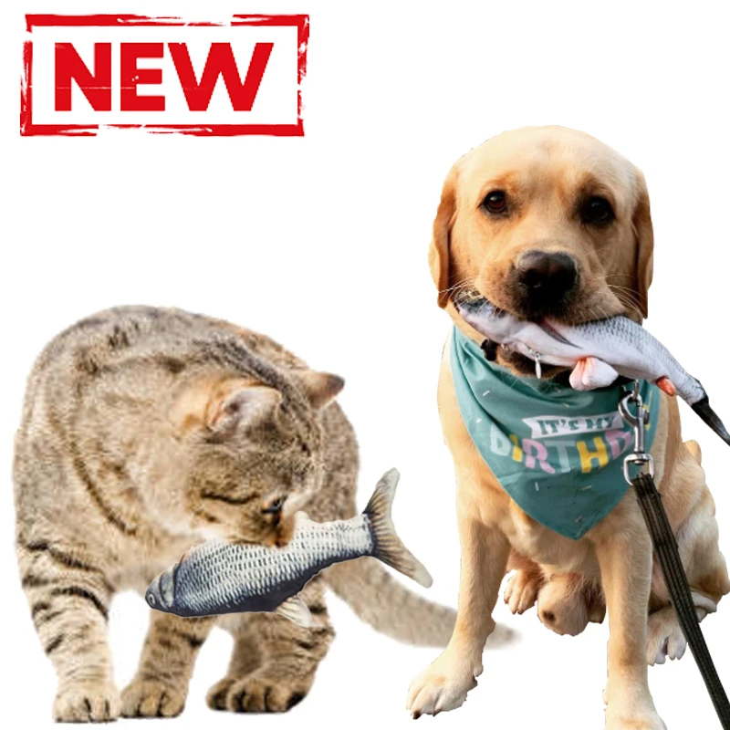 Cat Toy Fish USB Rechargeable Simulation Fish Catnip Cat Pet Chew Bite Interactive Stuffed Toys for cats