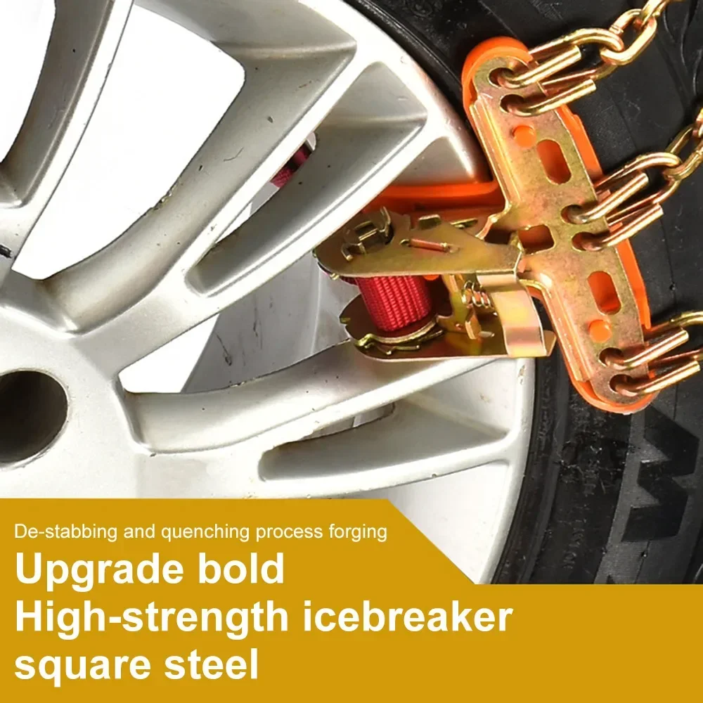 Car Tire Snow Chains Auto Tire Anti-skid Chain Snow Mud Sand Metal Anti-skid Chain 165-265mmm for Car SUV Tires Chains tire chains