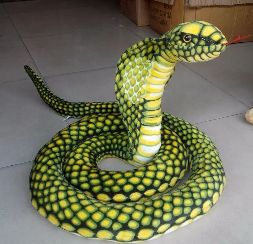 2.8m /110"Stuffed Animal Emulational Anaconda Green Snake King Cobra Plush Toy