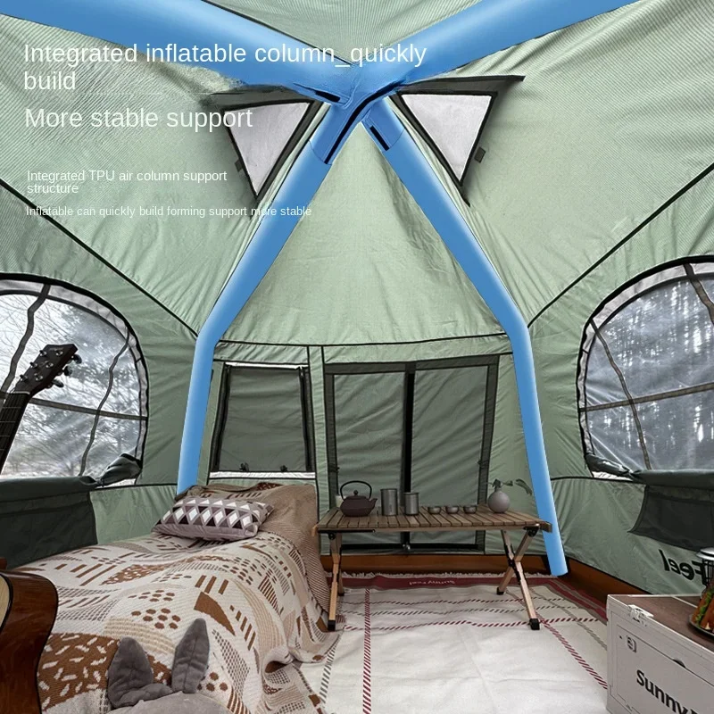 Integriertes Sechseck zelt Outdoor Camping Bionic Design riesiges