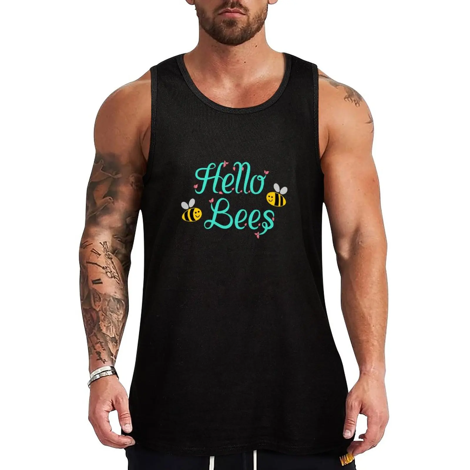 New Hello Bees Tank Top t-shirts for men Bodybuilding clothing man anime clothes