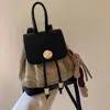 Drawstring Backpack Versatile Korean Style with Pendant Bucket Bag PU Leather Shoulders Bag College Student 2