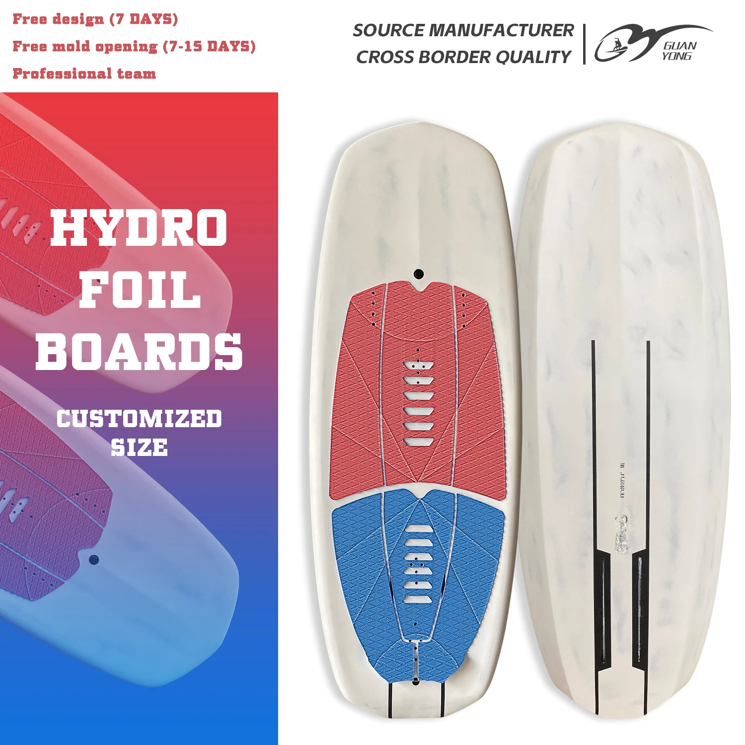 히트 상품 OEM 하이드로포일 보드 맞춤형 카본 포일 보드 러쉬 웨이브 서핑 보드 70L-140L SUP 패들 카이트서핑 수상 스포츠용 내구성 강한 보드