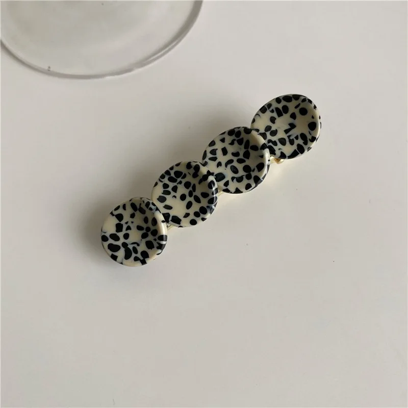 Neue koreanische Vintage Leoparden muster weibliche Haarschmuck hochwertige Acryl geometrische Haars pange Klaue für Frau Mädchen – Detail 14