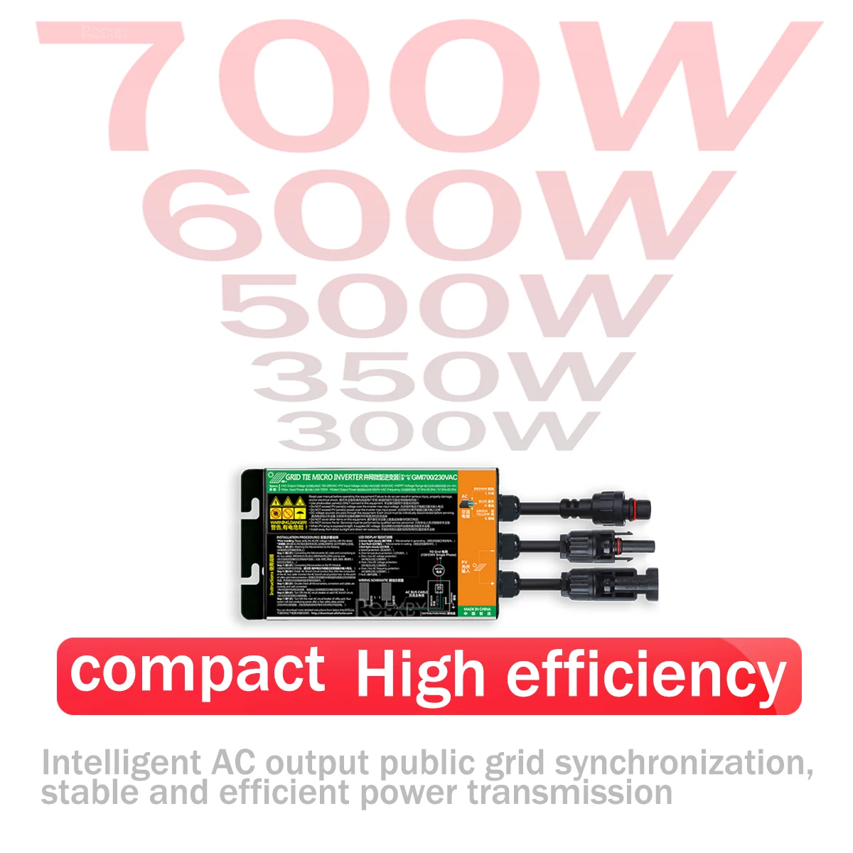 On-Grid Inverter 110V/220V Dual Option, 24V Start 50V Voc, Plug & Play Solar Mic