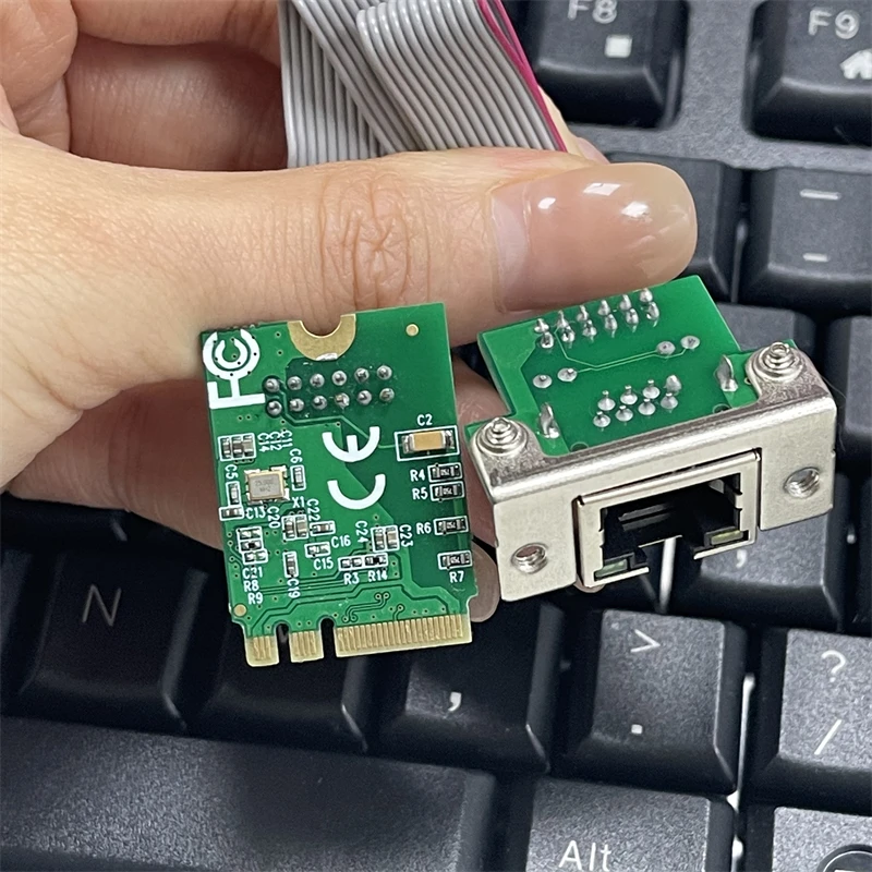 Новая сетевая карта M.2 A + E Gigabit Ethernet M2 к порту RJ45 COM Lan адаптер 10100 Мбитс сетевой адаптер RTL8111HRTL8111F чип (art.: 3920c6bc4fbda) - 3920c6bc4fbda