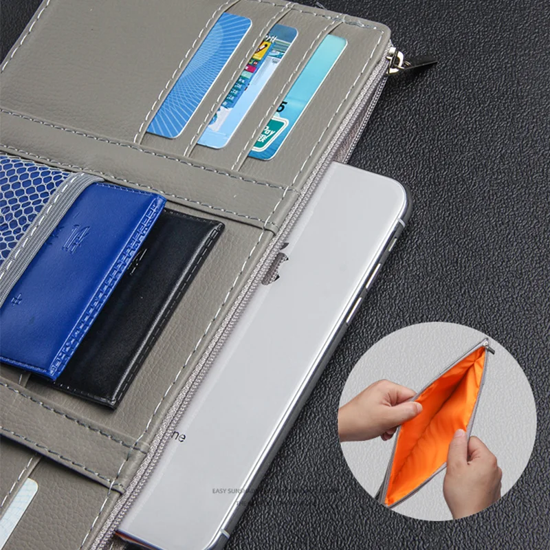 Car Sun Visor Organizer Multi-Pocket Auto Interior Accessories Pocket  Organizer Car Document Storage Pouch Pen Holder - AliExpress