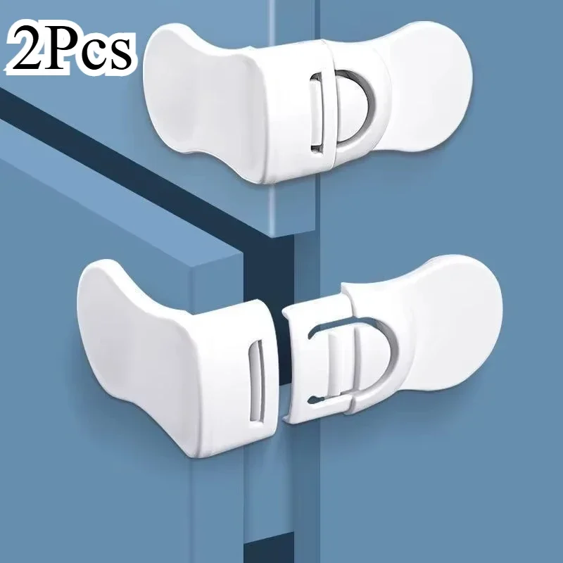 Safety drawer lock baby anti-collision anti-pinching hand cabinet drawer locks plastic safe buckle for kids protection 2Pcs