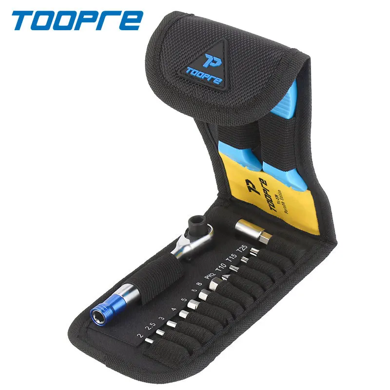 TOOPRE Bicycle Ratchet Wrench Repair Set Portable Edition Multi Functional Bike Tire Wrench Tyre Tire Patch Repair Tool Kits