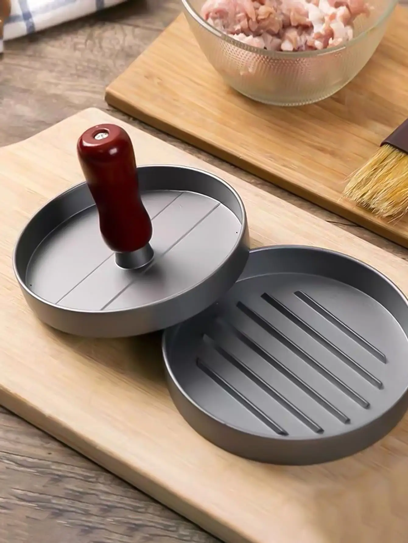 Leeseph Hamburger Press Patty Maker Aluminum Hamburger Mold Non-Stick Meat Beef Cheese Veggie Burger Maker Creative Kitchen burger press,burger maker