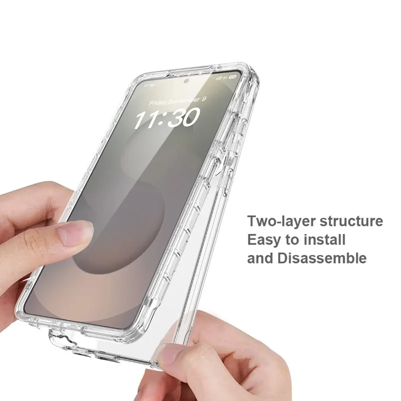 Ultra 360° Full Body Transparent Shockproof Protective Case with Double-Sided Clear Cover and Bumper