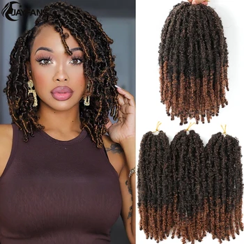 Butterfly Locs Crochet Hair 12 14 inch Pre-twisted Synthetic Distressed Bob Faux Locs Crochet Braids Pre-looped for Black Women 1