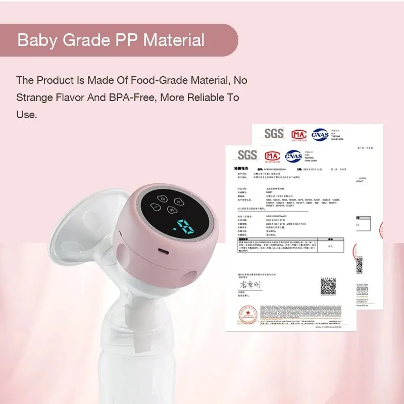 Electric Breast Pump Low Noise Automatic Milker Comfort Breastfeeding Postpartum Care 180ML Milk Bottle