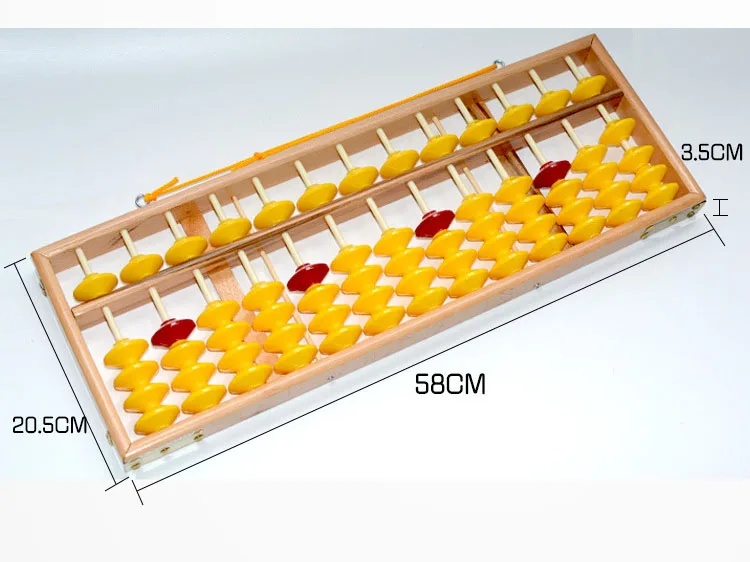 Chinese Abacus 13 Column Wood Hanger Big Size NON-SLIP Chinese Soroban Tool In Mathematics Education for Teachers 58cm wooden abacus wooden math teaching toys