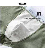 Boxer en Coton pour Homme, Sous-Vêtement Sexy, Confortable, Lingerie U Convexe, 1/3/4 Pièces 4