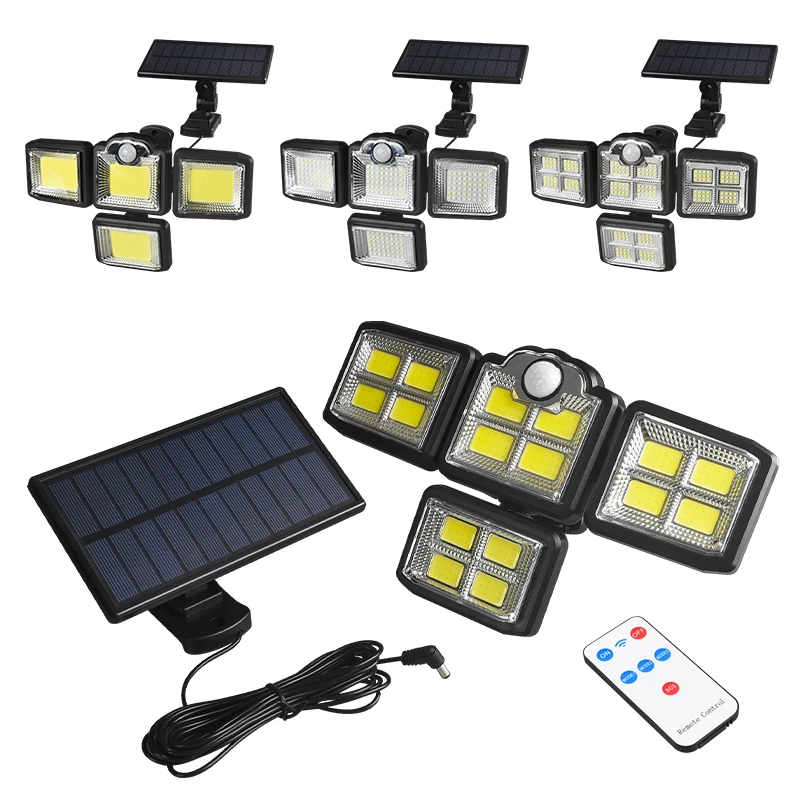 Solar Lights Outdoor 198 LED Motion Sensor Light Waterproof 3 Modes 270°Wide Angle Solar Powered Security Wireless Flood Lights