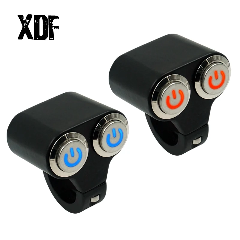 

22mm 24mm Motorcycle Handlebar Switches ATV Scooter Headlight Hazard Brake Fog Light Switch ON-OFF Dual Control Switch Button