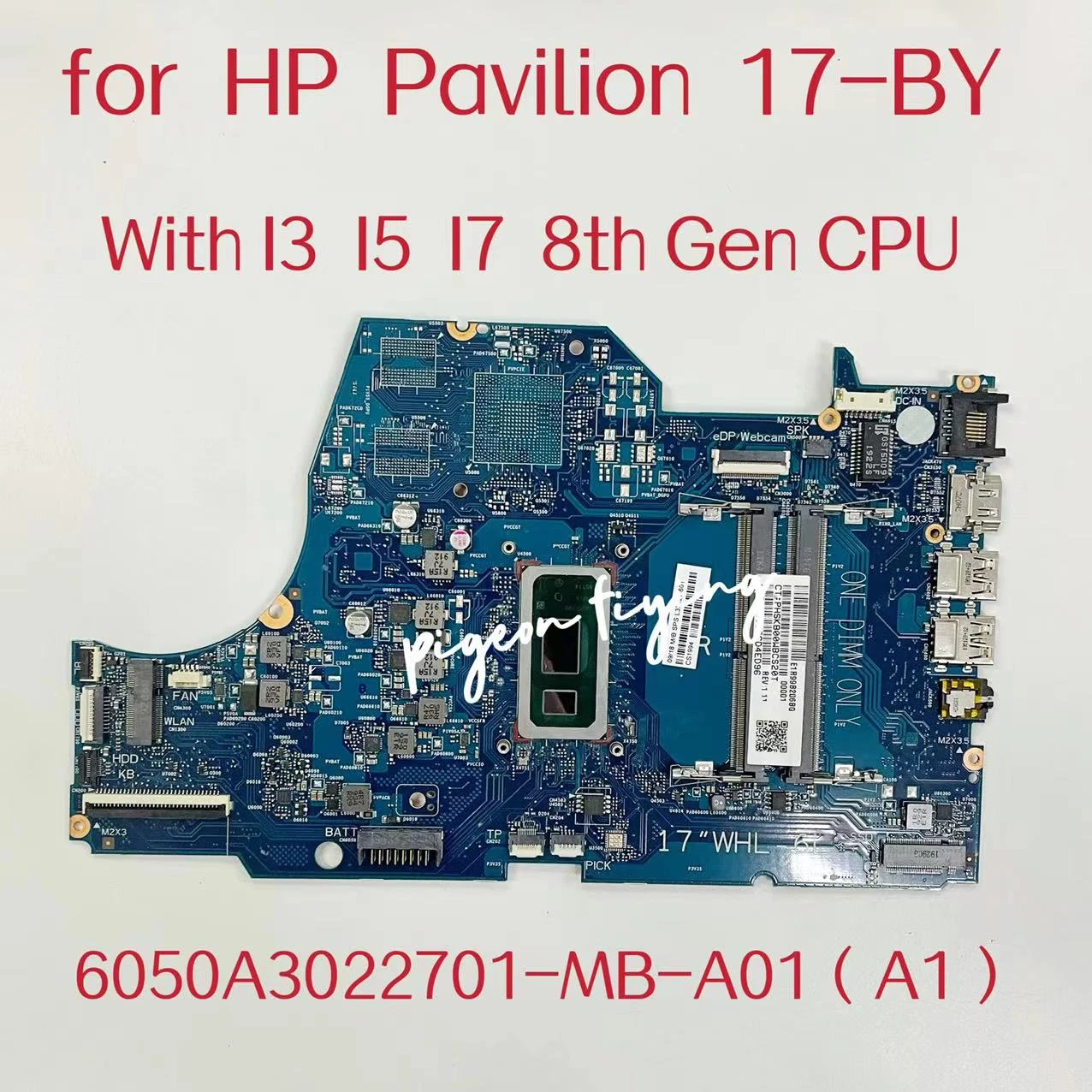 6050A3022701 MB A01 Mainboard for HP Pavilion 17 BY Laptop Motherboard