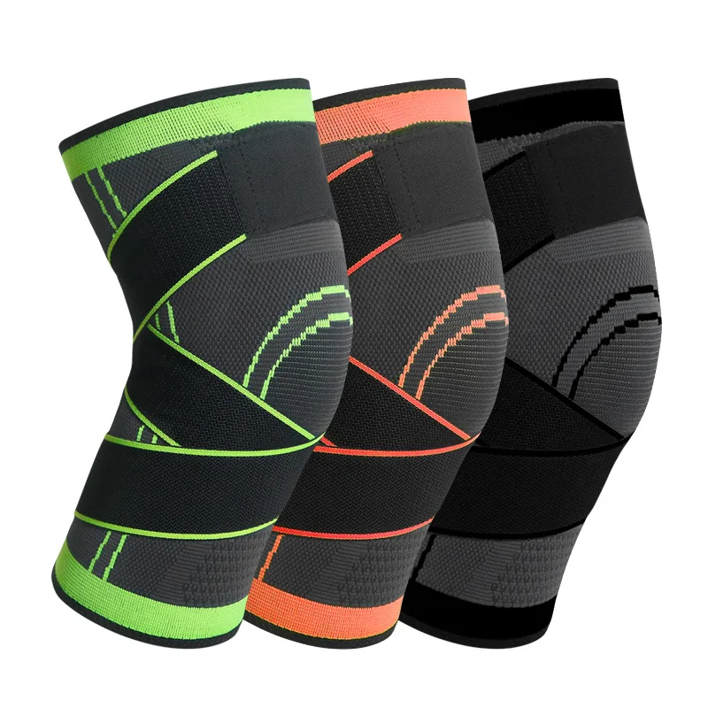 One Piece Sports Compression Kneepad Pressurized Elastic Knee Pads Support Fitness Gear Running Basketball Protector