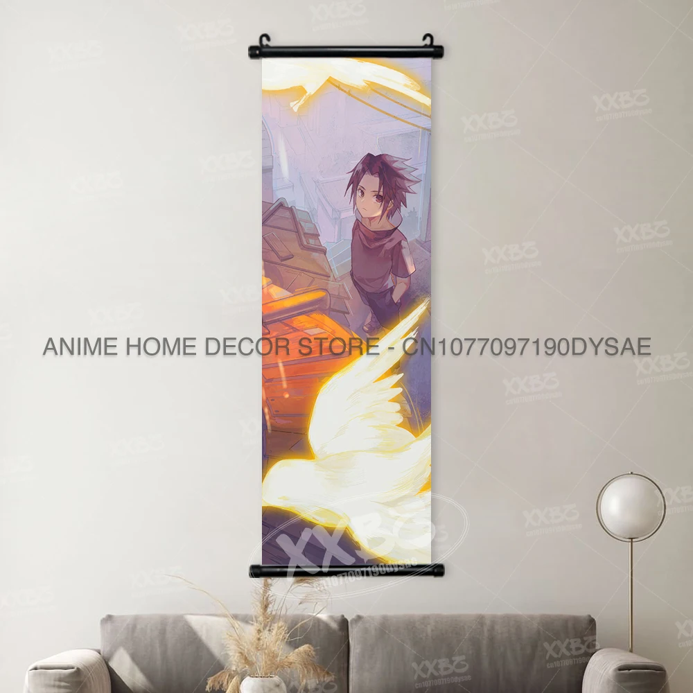 Japanese Style Naruto Wall Art: Rock Lee, Uchiha Sasuke & Obito Scroll Paintings