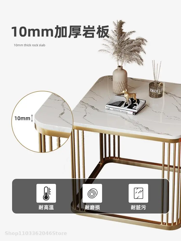 Rock Slab Side Table Small Square Table Rental House Living Room Sofa Corner Marble Side Cabinet Tea Balcony Small