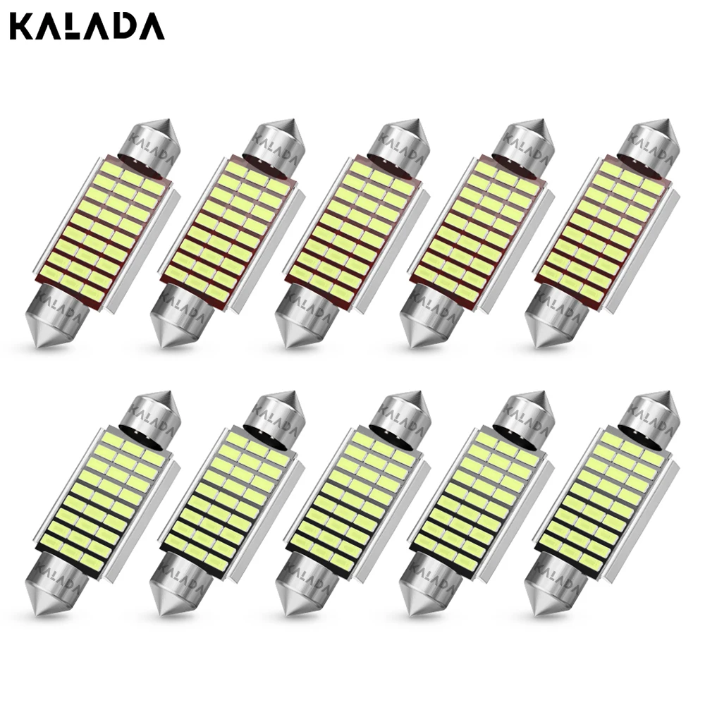 

10x C10W C5W LED Canbus Festoon 31mm 36mm 39mm 42mm For Car Bulb Interior Reading Light License Plate Lamp White Free Error 12V