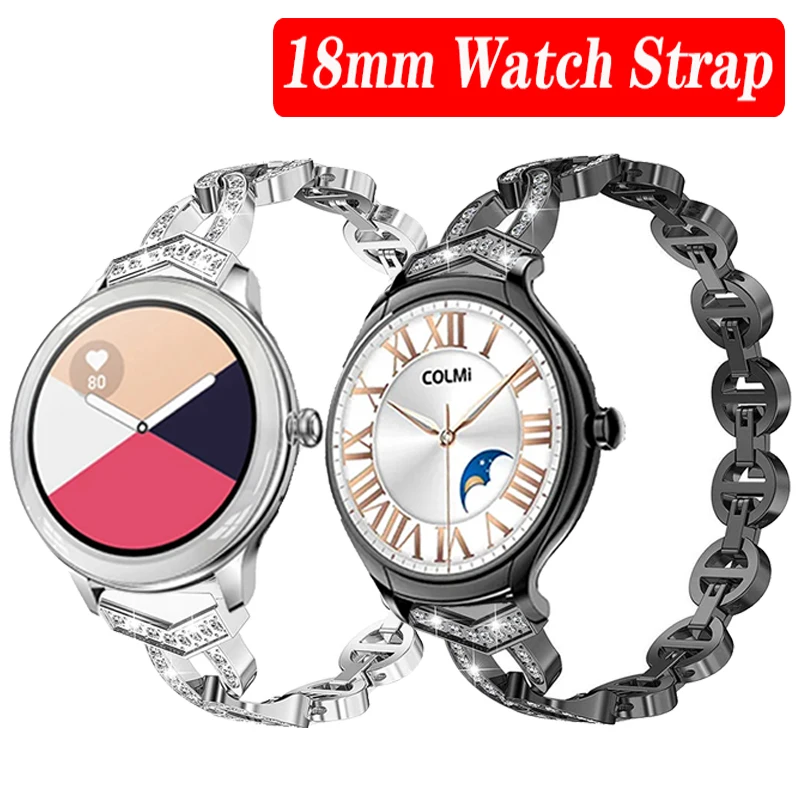 

Diamond Strap For Colmi L10 V33 Straps for colmi v33 Smart Watch Stainless Steel Band for colmi l10 fashion Bracelet 18mm Bands