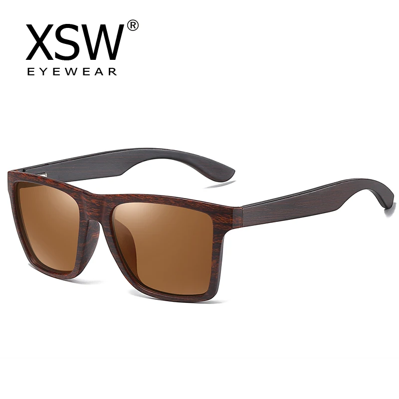 

Солнцезащитные очки XSW 5515C мужские/женские с деревянными дужками, винтажные поляризационные, квадратной формы, с заклепками, брендовые дизайнерские