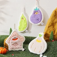 Cute Hand Towel Hanging Towel Children Kids Bathing Towels Coral Fleece Handkerchiefs Absorbent Wipe Cloth 1